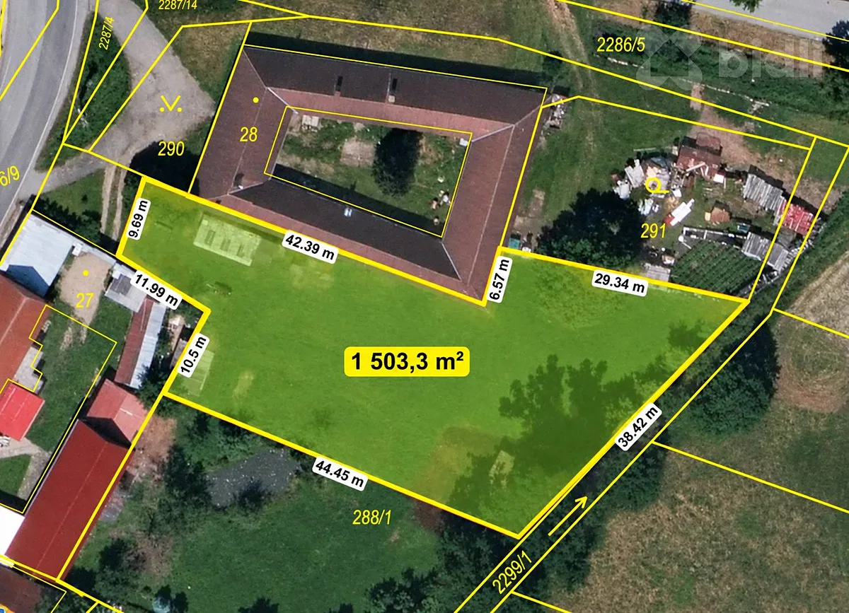 Prodej stavebního pozemku 1500 m²